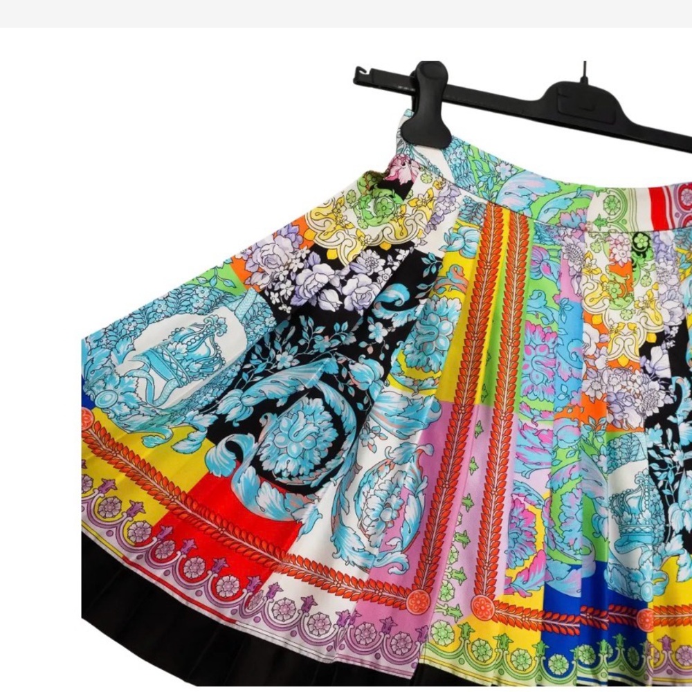 Authentic Versace Multicolor Printed Pleated - image 4